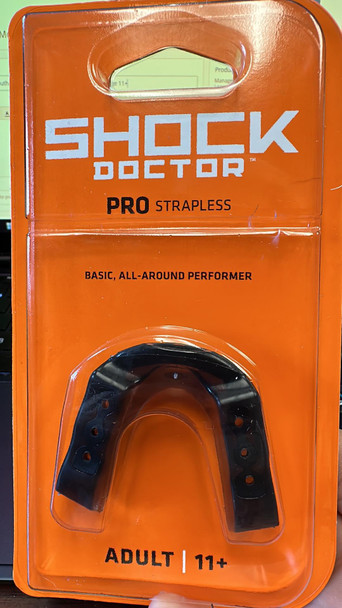 Shock Doctor - Pro Mouth Guard - Sports, Strapless, Black - Adult Age 11+