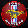 Mustang Tri-Bar Neon Clock