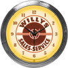 Willys Sales-Service Neon Clock