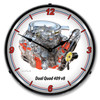 GM Dual Quad 409 V8 Fuelie Engine LED Backlit Clock