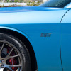 Hemi Surf Blue Side Badge on Car