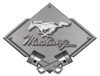 Ford Mustang Pony Carbon Diamond Metal Sign - Silver
