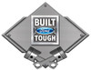 Built Ford Tough Carbon Diamond Metal Sign - Silver