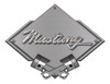 Ford Mustang Script Carbon Diamond Metal Sign - Silver