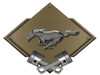 Ford Mustang Black/Chrome Pony Carbon Diamond Metal Sign - Bronze