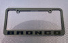 Ford Bronco Black License Plate Frame - Black Letters (alt angle)