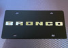 Ford Bronco Carbon Stainless Steel License Plate - Mirror Word Only (alt angle)