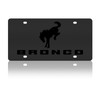 Ford Bronco Carbon Stainless Steel License Plate - Black Logo/Word