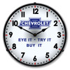 Chevrolet Eye It Try It Buy It LED Backlit Clock