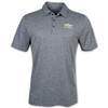 Chevrolet Gold Bowtie Heathered Adidas Polo Shirt - Blue Heather