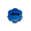 2018-Up Jeep Wrangler JL Billet Power Steering Cap Cover (blue w/ black Jeep logo)