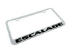 Cadillac Escalade White License Plate Frame (angle)