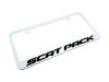 Dodge Scat Pack White License Plate Frame (angled)