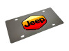 Retro Jeep Logo Stainless Steel License Plate (angled) Retro Jeep Logo Stainless Steel License Plate (angled)