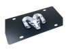 Dodge Ram Head Carbon Stainless Steel License Plate (angled zoom) Dodge Ram Head Carbon Stainless Steel License Plate (angled zoom)