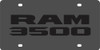 Dodge Ram 3500 Carbon Stainless Steel License Plate - Black Logo