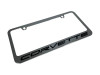 C8 Corvette Black Script Chrome License Plate Frame - (angled)