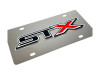 Ford F-150 STX Stainless Steel License Plate (angled zoom)