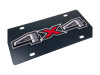 Ford 4X4 Carbon Stainless Steel License Plate - Color Logo (angled zoom)