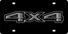 Ford 4X4 Black Acrylic License Plate - Dark Logo (alt)