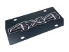 Ford 4X4 Carbon Stainless Steel License Plate - Dark Logo (angled zoom)