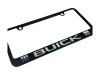 Buick Black License Plate Frame - Mirror Script / Logo (angled zoom)