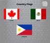 Billet Country Flag Badge - 2 Pc - (Canada, Mexico, Philippines)