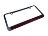Jeep Rubicon Black License Plate Frame - Black/Red Logo - angled