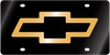 Chevrolet Bowtie Gold Outline Black Acrylic License Plate