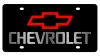 Chevrolet Red Bowtie/Mirror Lettering Black Acrylic License Plate