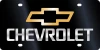 Chevrolet Gold Bowtie/Mirror Lettering Black Acrylic License Plate
