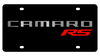 Camaro RS Black Acrylic License Plate - Red RS