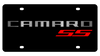 Camaro SS Black Acrylic License Plate - Red SS
