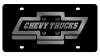 Chevy Trucks Retro Black Acrylic License Plate - Mirror