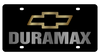 Chevrolet Duramax Gold Bowtie Outline Black Acrylic License Plate