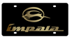 Chevrolet Impala Black Acrylic License Plate - Gold