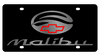 Chevrolet Malibu Black Acrylic License Plate - Mirror Script