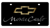 Monte Carlo Gold Bowtie/Mirror Lettering Black Acrylic License Plate