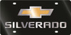 Chevrolet Silverado Gold Bowtie Black Acrylic License Plate