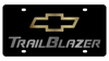 Chevrolet Trailblazer Gold Bowtie Outline Black Acrylic License Plate