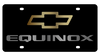 Chevrolet Equinox Gold Bowtie Outline Black Acrylic License Plate