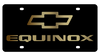Chevrolet Equinox Gold Bowtie Outline Black Acrylic License Plate