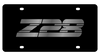Chevrolet Camaro Z28 Black Acrylic License Plate - Mirror Logo