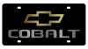 Chevrolet Cobalt Gold Bowtie Outline Black Acrylic License Plate