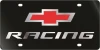 Chevrolet Racing Red Bowtie Black Acrylic License Plate