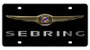 Chrysler Sebring Black Acrylic License Plate - Mirror Lettering