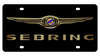 Chrysler Sebring Black Acrylic License Plate - Gold Lettering