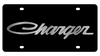 Dodge Charger Script Black Acrylic License Plate