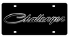 Dodge Challenger Script Black Acrylic License Plate