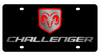 Dodge Challenger Black Acrylic License Plate